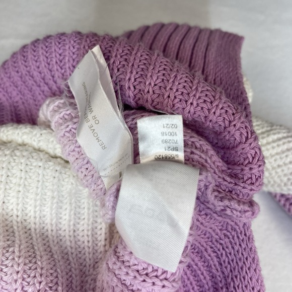Ann Taylor Medium Cardigan Sweater Cream Purple Ombre Knit Button Front - Picture 9 of 9